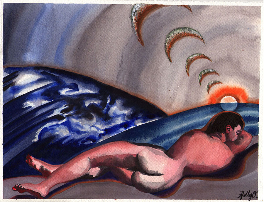 Absolute, 8.5x11 2018 <br>watercolor, ink on paper